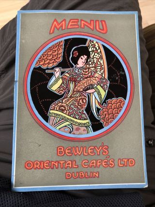 Rare Art Deco Era Bewley’s Oriental Cafes Dublin Irish Restaurant Menu