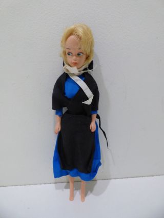 Vintage Amish Doll Plastic Blonde Hair 12 " Tall