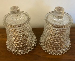Vintage Set Of 2 Clear Glass Hobnail Votive Sconce Candle Holders Hong Kong