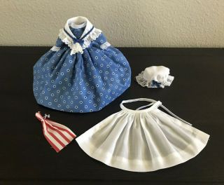 Vtg.  Madame Alexander Betsy Ross Doll Clothes Dress,  Hat,  Apron & Flag