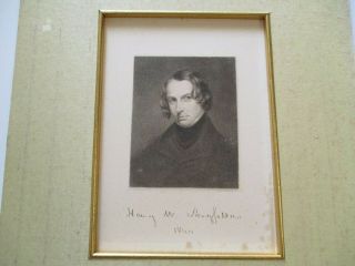Antique Engraving Henry Wadsworth Longfellow Schoff Famous Healey Painting