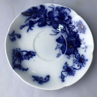 Antique Flow Blue Poppy W.  H.  Grindley Blue Saucer England