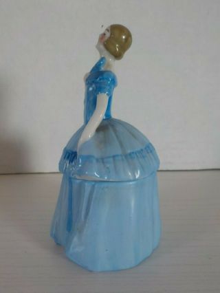 Antique Victorian German Porcelain Lady with a Fan Figurine Figural Jar 2