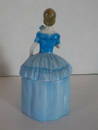 Antique Victorian German Porcelain Lady with a Fan Figurine Figural Jar 3
