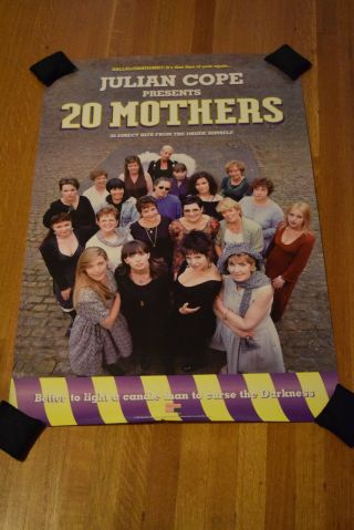Rare Julian Cope " 20 Mothers " Promotional Record Store Art Poster 24 X 36