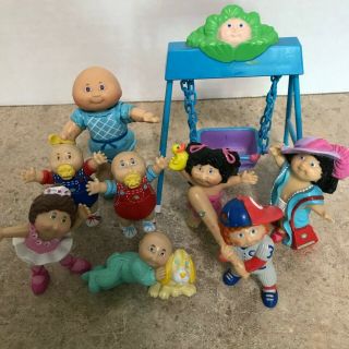 Vtg Miniature Cabbage Patch Kids Figures And Swing.  1984