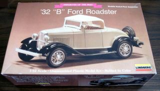 Vintage Lindberg 1932 " B " Ford Roadster Plastic Model Kit