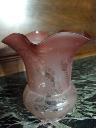 Antique Victorian Ruffled Art Glass Light Shade Lamp