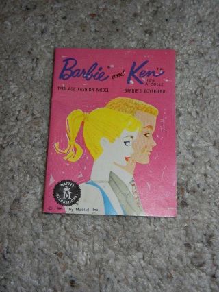 1961 Vintage Barbie & Ken Pink Booklet