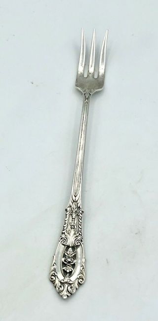 Wallace Sterling Silver Rose Point 5.  5 " Cocktail Fork