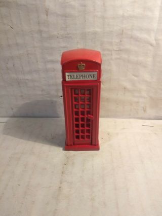 Dollhouse Miniature Vintage Style Red Phone Booth 3.  5 "