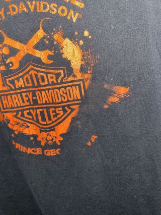 Colonial Harley Davidson Motor T - Shirt Prince Vintage Rare Orange Back Xxl 3
