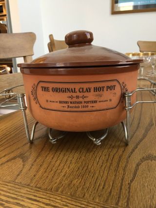 The Henry Watkins Clay Hot Pot Rare Flawless With Oven Cradle