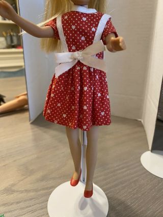 Vintage Barbie Skipper Clone Dress - Red White Hearts - Handmade Cute