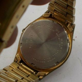RARE Vintage Men ' s Seiko Watch Wristwatch 7N42 - 8A30 Gold Tone Collectible LOOK 2