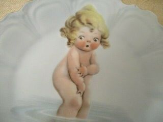 Antique/Vintage Porcelain China Wall Plate Little Nude Girl Bavaria Z S Company 2