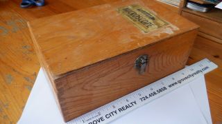 Vintage / Antique Wood Card File Storage Box - Dovetail Corners - 8 7/8 X 5 7/8