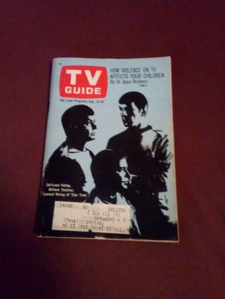 Sw Va Ed August 24 1968 Tv Guide Star Trek William Shatner Leonard Nimoy Kelley