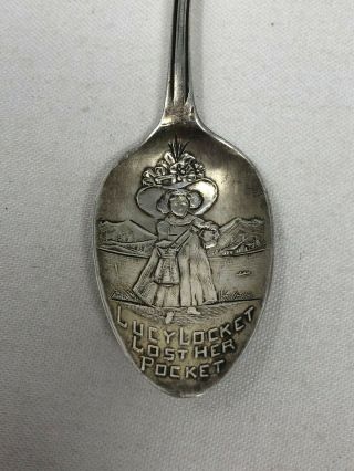 Paye Baker Sterling Silver Souvenir Spoon Lucy Locket Lost Her Pocket 2