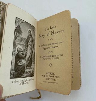 Vintage Catholic Book The Little Key Of Heaven 1925 Pocket Size Antique Prayer