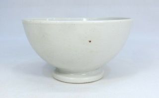 C755: RARE Chinese tea bowl of old white porcelain ware of Qing Dynasty age 3