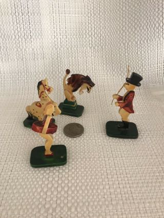 Vintage Wooden Circus Cake Decorations Cupcake 50’s 60’s Ringmaster Lion Horse