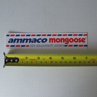 Ammaco Mongoose Old Mid School Vintage Freestyle Bmx Decal Sticker Nos Rare