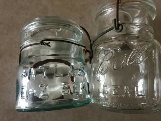 Antique Canning Jars - - Pint Ball Ideal - - Half Pint Atlas E - Z Seal