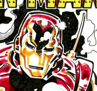Rare INVINCIBLE IRON MAN Color Sketch Cover Al Bigley Marvel Avengers 2