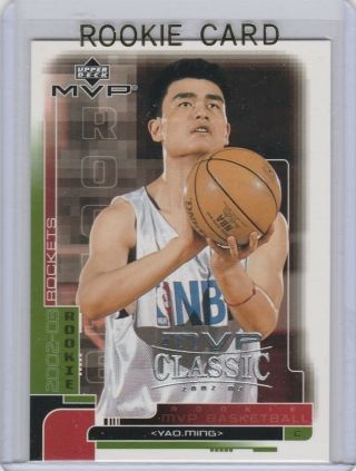 Yao Ming Rookie Card 2002/03 Upper Deck Mvp Rare Silver Stamp Classic Insert Rc