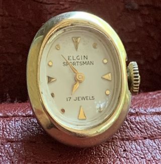 Vintage Elgin Sportsman Cuff Link Watch 17 Jewels Rare