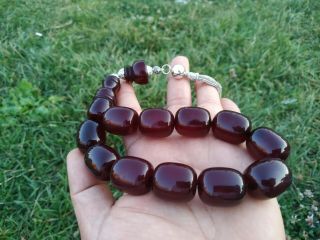 Antique Ottoman Faturan German Cherry Amber Misbaha Prayerbeads Rosary 11