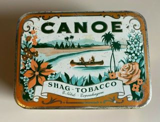 Rare Old Vintage Canoe Tobacco Tin