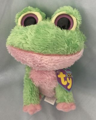 Ty Beanie Boos Kiwi The Frog Plush Rare Loop Tush Tag