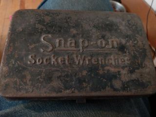 1926 Antique Vintage Snap - On Tools Metal Socket Wrenches Tool Box Case (empty)