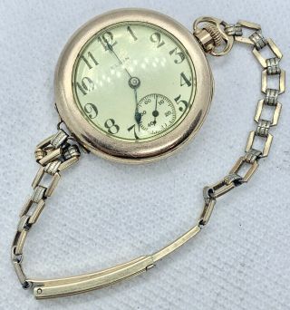 Antique O Size Elgin Pocket Watch Gold Filled Case On Bracelet