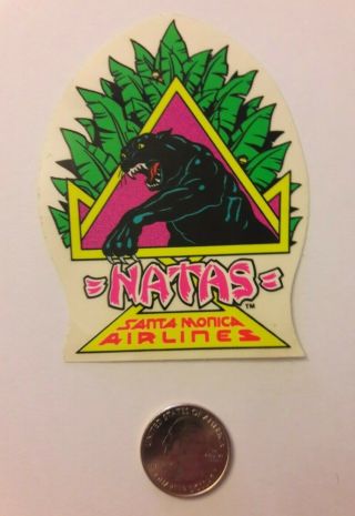 Vintage 80s Natas Kaupas Panther Sticker Santa Monica Airlines Skateboard