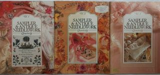 3 - Sampler & Antique Needlework Quarterly - Cross Stitch Magazines - Vol 1 2 3