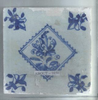 Rare Antique Dutch Delft Tile Around 1650