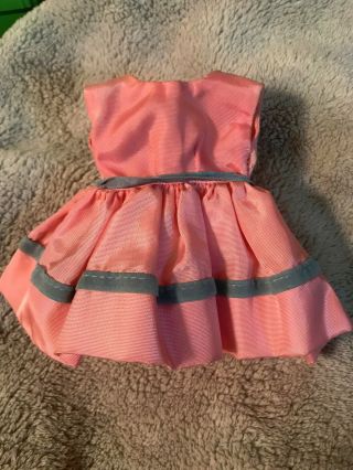 Vintage Penny Brite Doll Clothes 60’s Pink Dress With Blue Trim