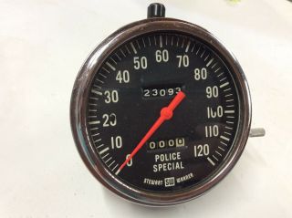 Stewart Warner Rare Police Special Speedometer,  120 Mph
