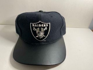 Vintage Starter Los Angeles Raiders Snapback Hat Leather Bill 90 