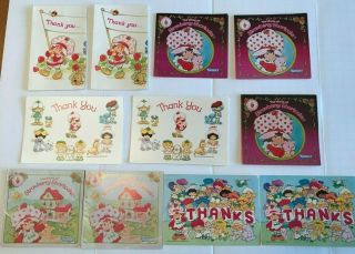 Vintage Strawberry Shortcake Thank You Cards And Booklets (no Envelopes)