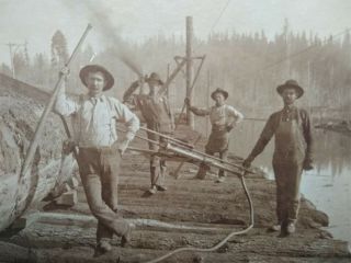 Antique Logging Photo Four Logger Lumberjacks