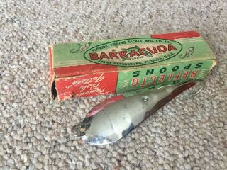 Vtg Old Stock Barracuda Reflecto Spoon 6 Fishing Lure With Box