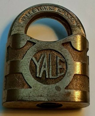Small Antique Brass Yale & Towne Padlock