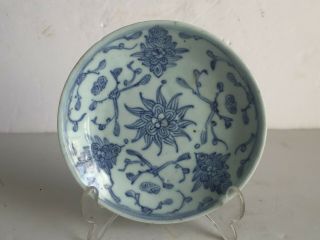 Antique Chinese Porcelain Blue White Dish Square Painted Blue Shop Mark