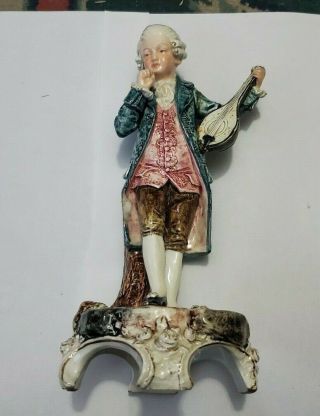 Rare Antique Vintage 8.  5 " Royal Dux Bohemia Figurine Man Violin Player 1850 62