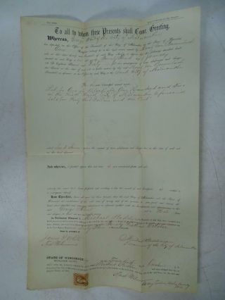 Antique Civil War Era 1863 Milwaukee Wi Delinquent Tax Document Public