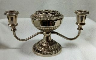 Vintage Seba Silver Plated Combined Two Sconce Candelabra & Rose / Scent Bowl
